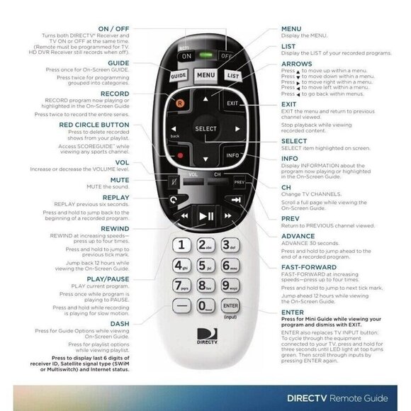 DirecTV RC73 Genie Universal Remote Control - Picture 2 of 2